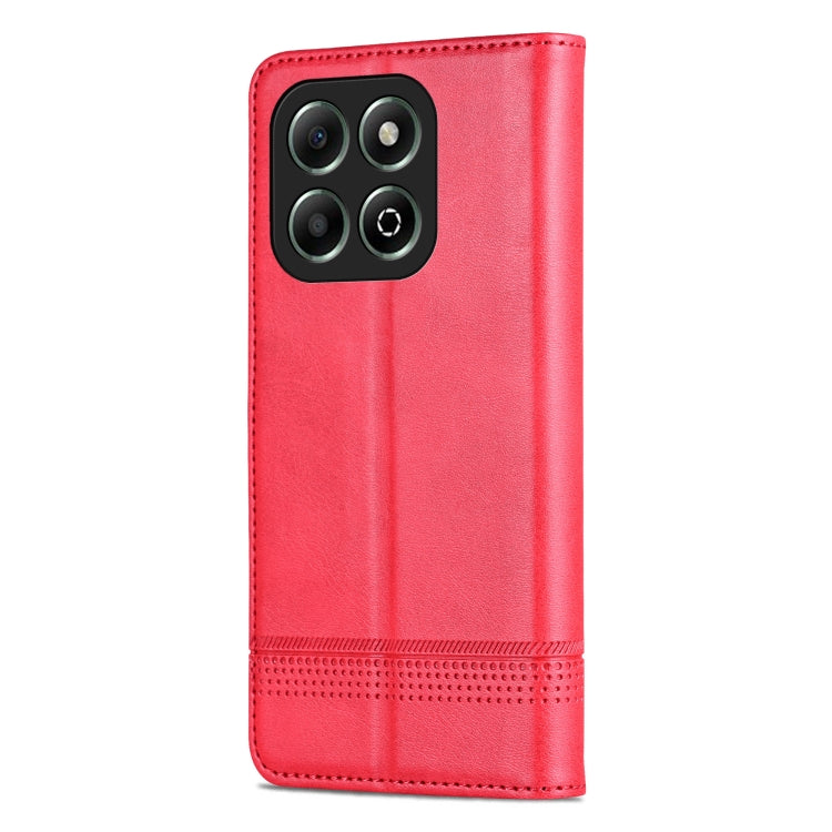 For Honor X6b AZNS Magnetic Calf Texture Flip Leather Phone Case(Red) - Honor Cases by AZNS | Online Shopping UK | buy2fix