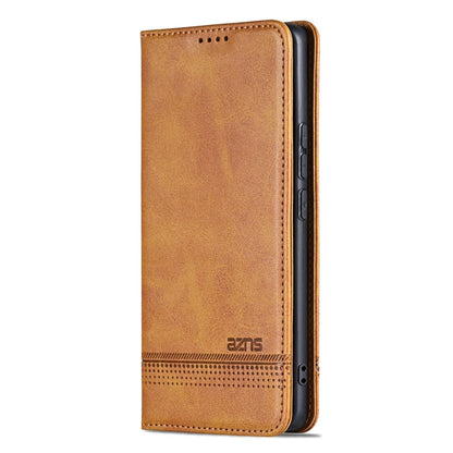 For Honor X60 Pro AZNS Magnetic Calf Texture Flip Leather Phone Case(Light Brown) - Honor Cases by AZNS | Online Shopping UK | buy2fix