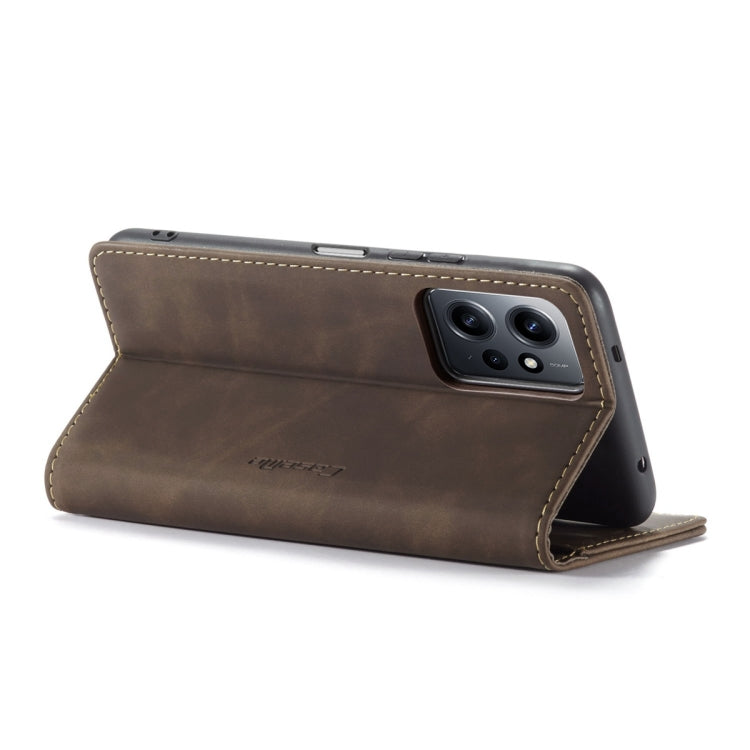 For Xiaomi Redmi Note 12 4G Global CaseMe 013 Multifunctional Horizontal Flip Leather Phone Case(Coffee) - Xiaomi Cases by CaseMe | Online Shopping UK | buy2fix