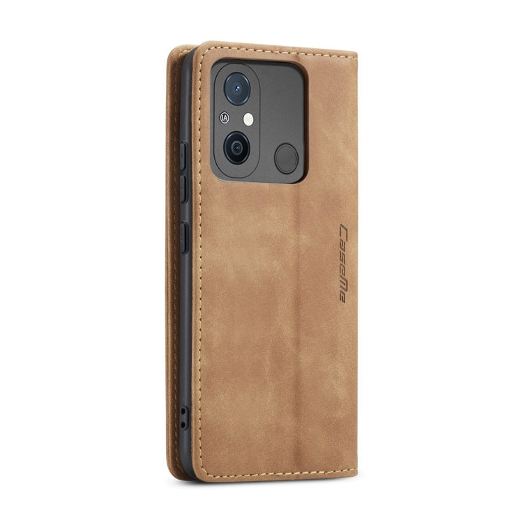 For Xiaomi Redmi 11A / 12C CaseMe 013 Multifunctional Horizontal Flip Leather Phone Case(Brown) - Xiaomi Cases by CaseMe | Online Shopping UK | buy2fix