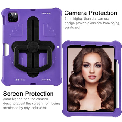 Shield 360 Rotation Handle EVA Shockproof PC Tablet Case For iPad Air 11 2024/Pro 11 2018/2020/2021/Air 4/Air 5 10.9(Purple Black) - iPad Pro 11 (2022/2021) Cases by buy2fix | Online Shopping UK | buy2fix