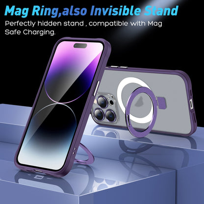 For iPhone 11 Pro Max Metal Eyes Series MagSafe Magnetic Holder Phone Case(Silver) - iPhone 11 Pro Max Cases by buy2fix | Online Shopping UK | buy2fix