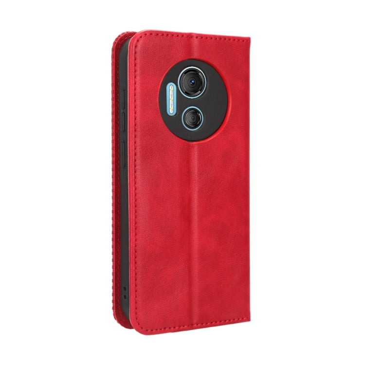 For Doogee X97 / X97 Pro Magnetic Buckle Retro Texture Leather Phone Case(Red) - Doogee Cases by buy2fix | Online Shopping UK | buy2fix