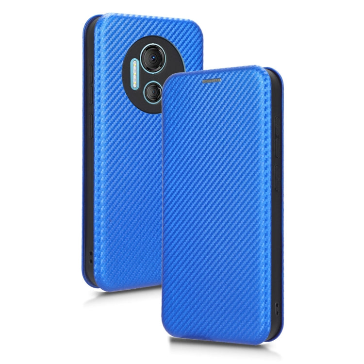 For DOOGEE X97 / X97 Pro Carbon Fiber Texture Flip Leather Phone Case(Blue) - Doogee Cases by buy2fix | Online Shopping UK | buy2fix