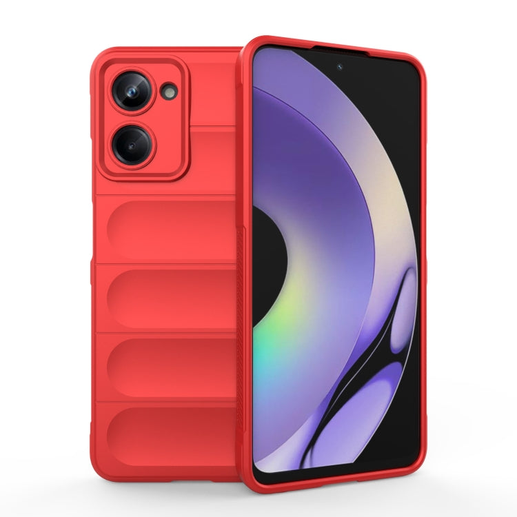 For Realme 10 Pro 5G Magic Shield TPU + Flannel Phone Case(Red) - Realme Cases by buy2fix | Online Shopping UK | buy2fix