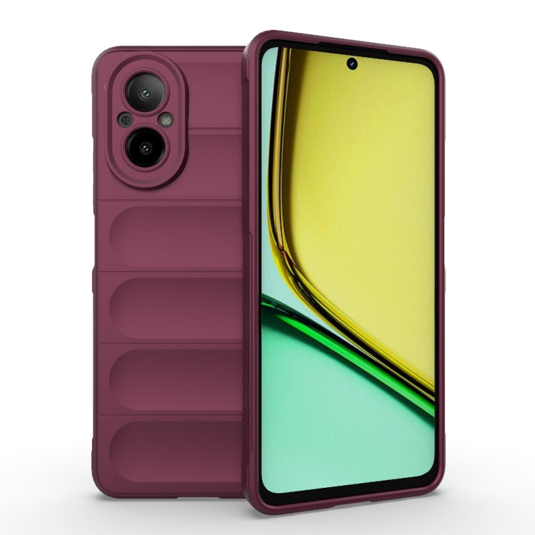 For Realme C67 4G Global Magic Shield TPU + Flannel Phone Case(Wine Red) - C67 Cases by buy2fix | Online Shopping UK | buy2fix