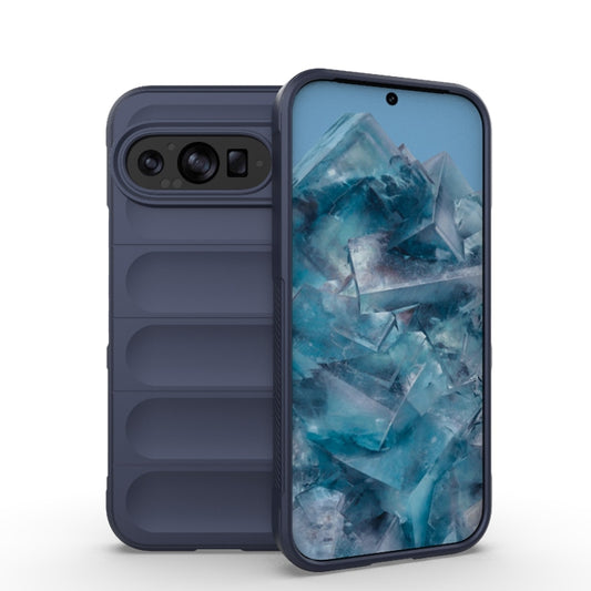 For Google Pixel 9 Pro 5G Magic Shield TPU + Flannel Phone Case(Dark Blue) - Google Cases by buy2fix | Online Shopping UK | buy2fix