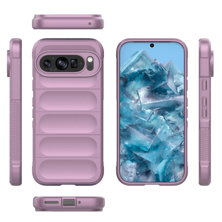 For Google Pixel 9 Pro 5G Magic Shield TPU + Flannel Phone Case(Purple) - Google Cases by buy2fix | Online Shopping UK | buy2fix