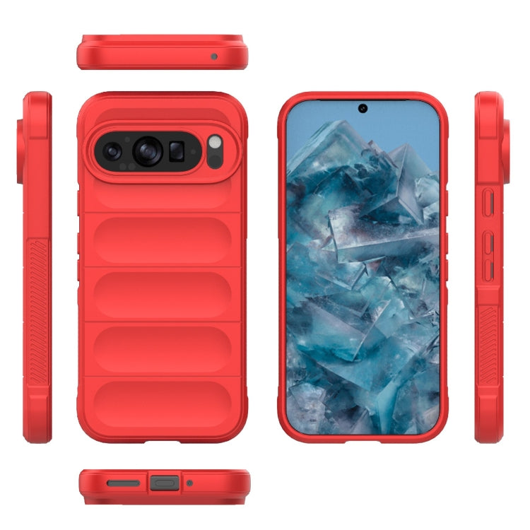 For Google Pixel 9 5G Global Magic Shield TPU + Flannel Phone Case(Red) - Google Cases by buy2fix | Online Shopping UK | buy2fix