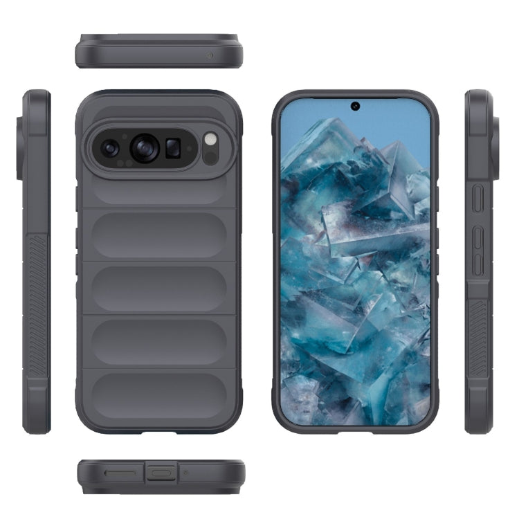 For Google Pixel 9 5G Global Magic Shield TPU + Flannel Phone Case(Dark Grey) - Google Cases by buy2fix | Online Shopping UK | buy2fix