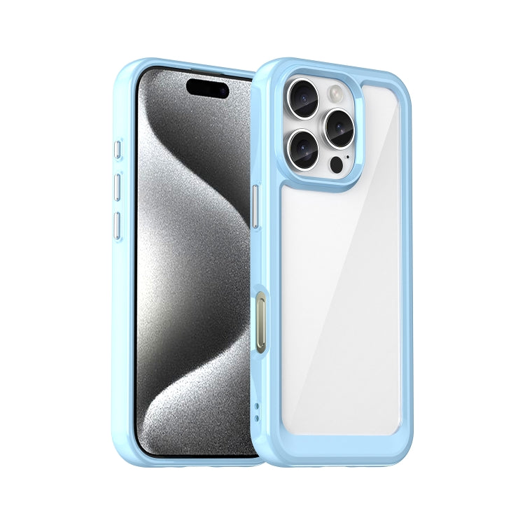 For iPhone 16 Pro Colorful Series Acrylic + TPU Phone Case(Blue) - iPhone 16 Pro Cases by buy2fix | Online Shopping UK | buy2fix