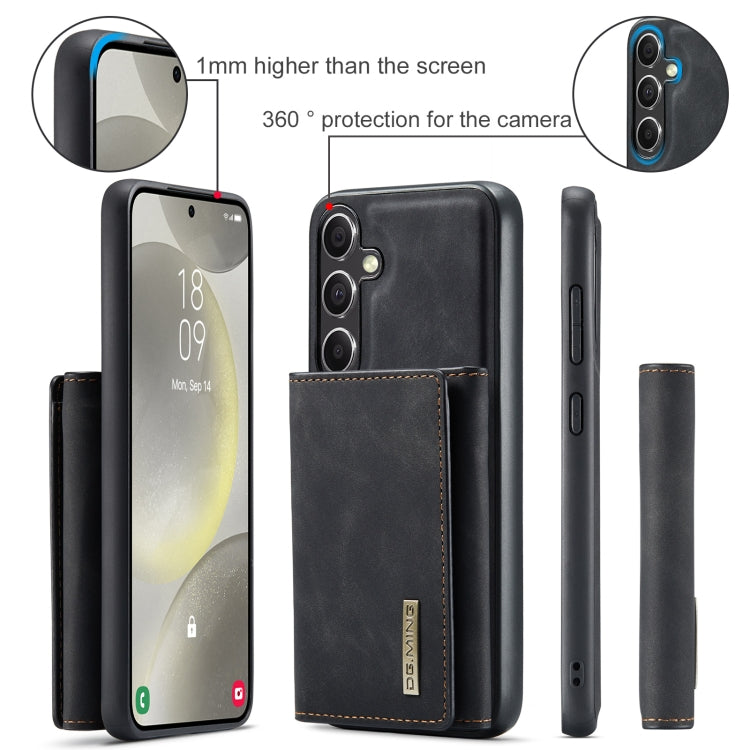 For Samsung Galaxy S24 5G DG.MING M1 Series 3-Fold Multi Card Wallet + Magnetic Phone Case(Black) - Galaxy S24 5G Cases by DG.MING | Online Shopping UK | buy2fix