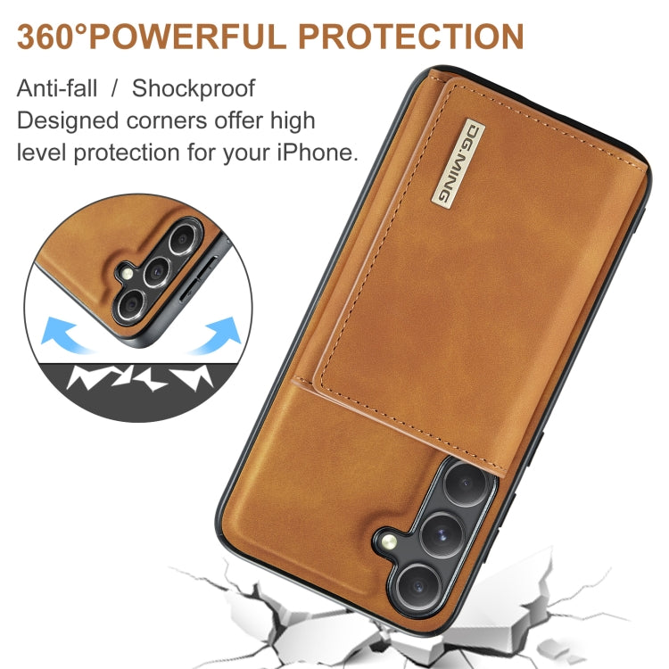 For Samsung Galaxy S24+ 5G DG.MING M1 Series 3-Fold Multi Card Wallet + Magnetic Phone Case(Brown) - Galaxy S24+ 5G Cases by DG.MING | Online Shopping UK | buy2fix