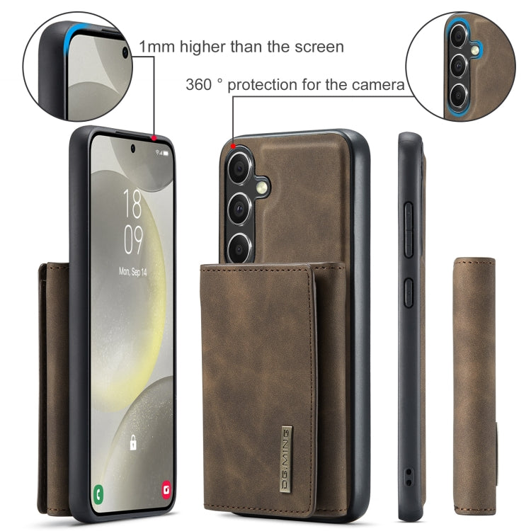 For Samsung Galaxy S24+ 5G DG.MING M1 Series 3-Fold Multi Card Wallet + Magnetic Phone Case(Coffee) - Galaxy S24+ 5G Cases by DG.MING | Online Shopping UK | buy2fix