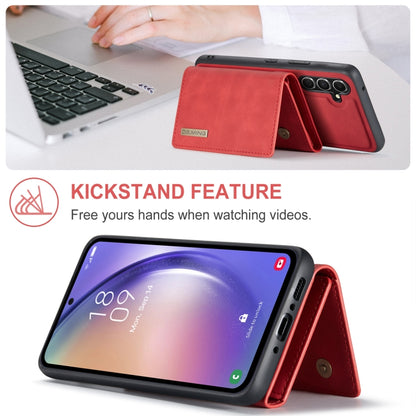 For Samsung Galaxy A35 5G DG.MING M1 Series 3-Fold Multi Card Wallet + Magnetic Phone Case(Red) - Galaxy Phone Cases by DG.MING | Online Shopping UK | buy2fix