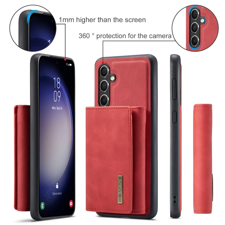 For Samsung Galaxy A55 5G DG.MING M1 Series 3-Fold Multi Card Wallet + Magnetic Phone Case(Red) - Galaxy Phone Cases by DG.MING | Online Shopping UK | buy2fix