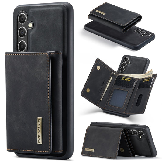 For Samsung Galaxy A55 5G DG.MING M1 Series 3-Fold Multi Card Wallet + Magnetic Phone Case(Black) - Galaxy Phone Cases by DG.MING | Online Shopping UK | buy2fix