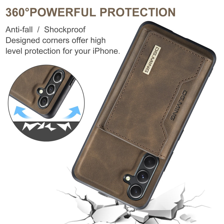 For Samsung Galaxy A35 5G DG.MING M2 Series 3-Fold Multi Card Bag + Magnetic Phone Case(Coffee) - Galaxy Phone Cases by DG.MING | Online Shopping UK | buy2fix