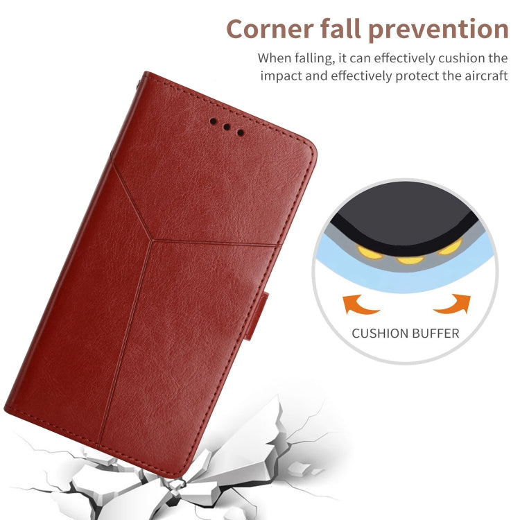 For Xiaomi 14 Y-shaped Pattern Flip Leather Phone Case(Brown) - 14 Cases by buy2fix | Online Shopping UK | buy2fix