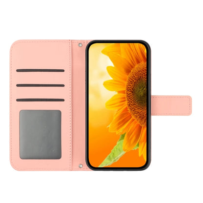 For Xiaomi 14 Ultra Skin Feel Sun Flower Embossed Flip Leather Phone Case with Lanyard(Pink) - 14 Ultra Cases by buy2fix | Online Shopping UK | buy2fix