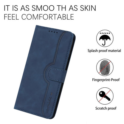 For OnePlus 12 Heart Pattern Skin Feel Leather Phone Case(Royal Blue) - OnePlus Cases by buy2fix | Online Shopping UK | buy2fix