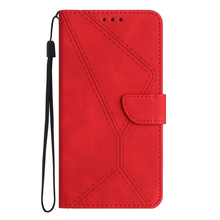 For Motorola Moto G34 5G Stitching Embossed Leather Phone Case(Red) - Motorola Cases by buy2fix | Online Shopping UK | buy2fix