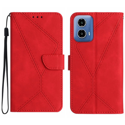 For Motorola Moto G04 / G24 Stitching Embossed Leather Phone Case(Red) - Motorola Cases by buy2fix | Online Shopping UK | buy2fix