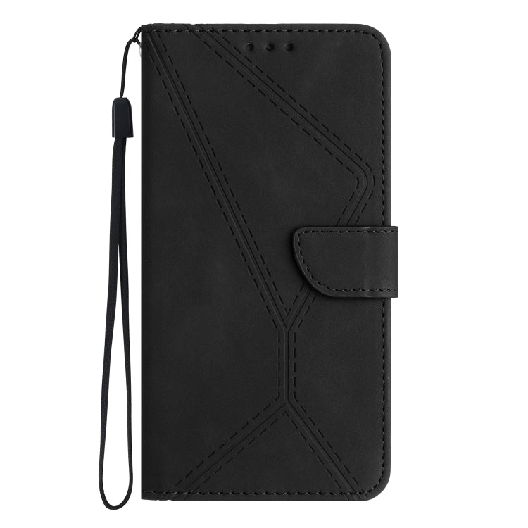 For Motorola Moto G Play 4G 2024 Stitching Embossed Leather Phone Case(Black) - Motorola Cases by buy2fix | Online Shopping UK | buy2fix
