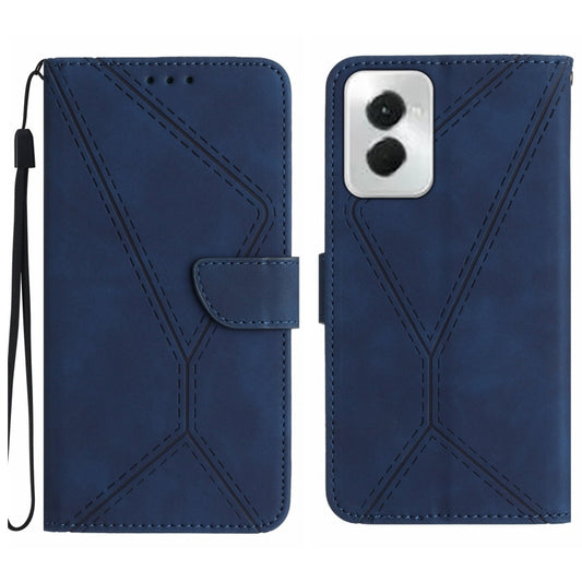 For Motorola Moto G Power 5G 2024 Stitching Embossed Leather Phone Case(Blue) - Motorola Cases by buy2fix | Online Shopping UK | buy2fix