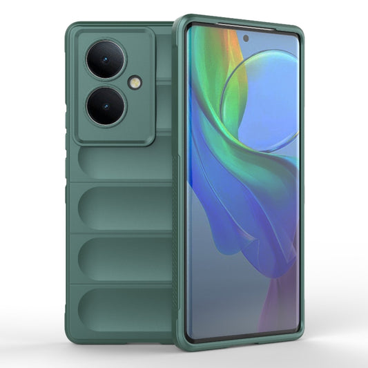 For vivo Y78+ Global Magic Shield TPU + Flannel Phone Case(Dark Green) - vivo Cases by buy2fix | Online Shopping UK | buy2fix