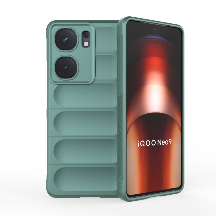 For vivo iQOO Neo9 Magic Shield TPU + Flannel Phone Case(Dark Green) - iQOO Neo9 Cases by buy2fix | Online Shopping UK | buy2fix