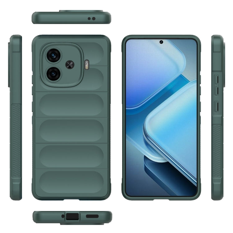 For vivo iQOO Z9 Turbo 5G Magic Shield TPU + Flannel Phone Case(Dark Green) - vivo Cases by buy2fix | Online Shopping UK | buy2fix