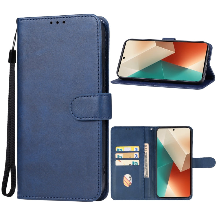 For Xiaomi Redmi Note 13 4G Leather Phone Case(Blue) - Note 13 Cases by buy2fix | Online Shopping UK | buy2fix