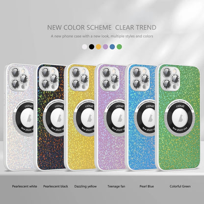 For iPhone 14 Plus Colorful Glitter Magnetic Magsafe TPU + PC Phone Case(Colorful Green) - iPhone 14 Plus Cases by buy2fix | Online Shopping UK | buy2fix