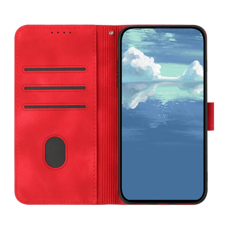 For Xiaomi Redmi 13C Line Pattern Skin Feel Leather Phone Case(Red) - 13C Cases by buy2fix | Online Shopping UK | buy2fix