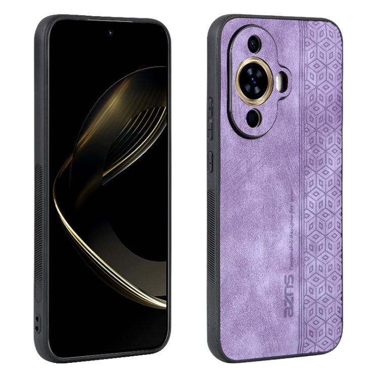 For Huawei nova 11 AZNS 3D Embossed Skin Feel Phone Case(Purple) - Huawei Cases by AZNS | Online Shopping UK | buy2fix