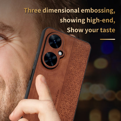 For Huawei Maimang 20 AZNS 3D Embossed Skin Feel Phone Case(Brown) - Huawei Cases by AZNS | Online Shopping UK | buy2fix