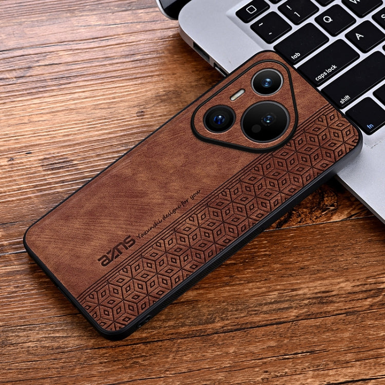 For Huawei Pura 70 Pro AZNS 3D Embossed Skin Feel Phone Case(Brown) - Huawei Cases by AZNS | Online Shopping UK | buy2fix