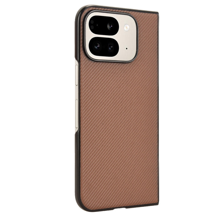 For Google Pixel 9 Pro Fold PU Leather PC Phone Case(Brown) - Google Cases by buy2fix | Online Shopping UK | buy2fix