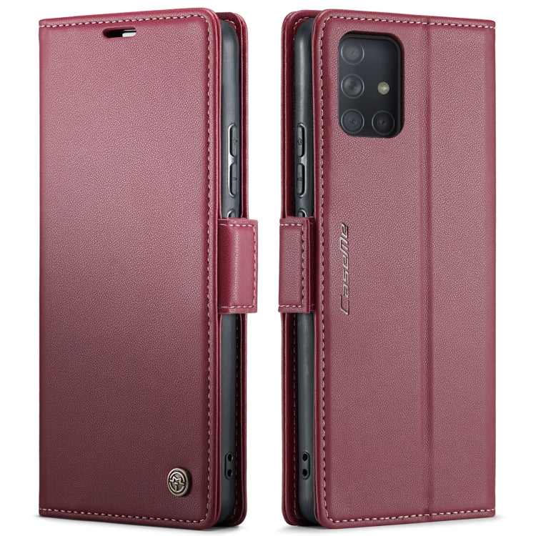 For Samsung Galaxy A71 4G CaseMe 023 Butterfly Buckle Litchi Texture RFID Anti-theft Leather Phone Case(Wine Red) - Galaxy Phone Cases by CaseMe | Online Shopping UK | buy2fix