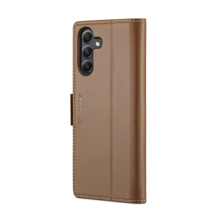 For Samsung Galaxy A24 4G CaseMe 023 Butterfly Buckle Litchi Texture RFID Anti-theft Leather Phone Case(Brown) - Galaxy Phone Cases by CaseMe | Online Shopping UK | buy2fix