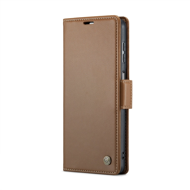 For Samsung Galaxy A15 4G/5G CaseMe 023 Butterfly Buckle Litchi Texture RFID Anti-theft Leather Phone Case(Brown) - Galaxy Phone Cases by CaseMe | Online Shopping UK | buy2fix