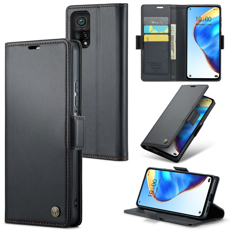 For Xiaomi Mi 10T 5G／10T Pro 5G CaseMe 023 Butterfly Buckle Litchi Texture RFID Anti-theft Leather Phone Case(Black) - Xiaomi Cases by CaseMe | Online Shopping UK | buy2fix