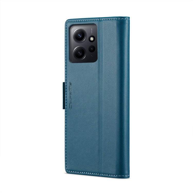 For Xiaomi Redmi Note 12 4G Global CaseMe 023 Butterfly Buckle Litchi Texture RFID Anti-theft Leather Phone Case(Blue) - Xiaomi Cases by CaseMe | Online Shopping UK | buy2fix