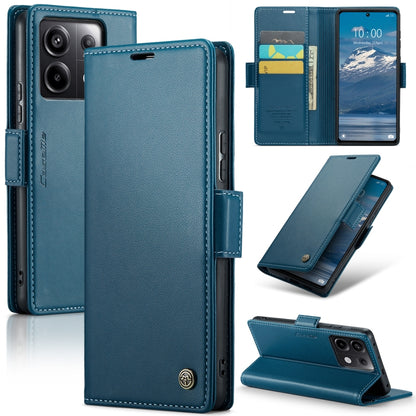 For Xiaomi Redmi Note 13 Pro 5G CaseMe 023 Butterfly Buckle Litchi Texture RFID Anti-theft Leather Phone Case(Blue) - Xiaomi Cases by CaseMe | Online Shopping UK | buy2fix