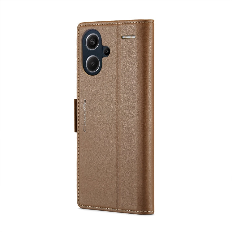 For Xiaomi Redmi Note 13 Pro+ 5G CaseMe 023 Butterfly Buckle Litchi Texture RFID Anti-theft Leather Phone Case(Brown) - Xiaomi Cases by CaseMe | Online Shopping UK | buy2fix