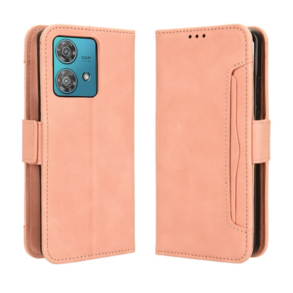 For Motorola Edge 40 Neo 5G Skin Feel Calf Texture Card Slots Leather Phone Case(Pink) - Motorola Cases by buy2fix | Online Shopping UK | buy2fix