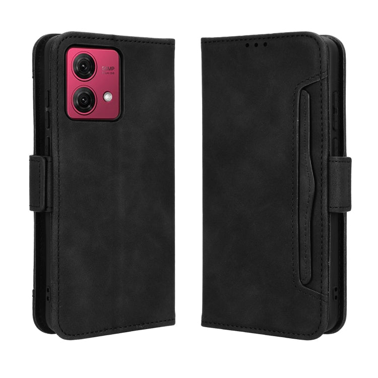 For Motorola Moto G84 5G Skin Feel Calf Texture Card Slots Leather Phone Case(Black) - Motorola Cases by buy2fix | Online Shopping UK | buy2fix