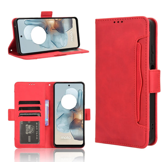 For Motorola Moto G Power 5G 2024 Skin Feel Calf Texture Card Slots Leather Phone Case(Red) - Motorola Cases by buy2fix | Online Shopping UK | buy2fix