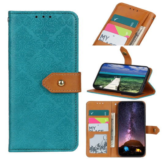 For Xiaomi Redmi Note 13 Pro+ European Floral Embossed Leather Phone Case(Blue) - Note 13 Pro+ Cases by buy2fix | Online Shopping UK | buy2fix